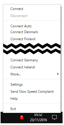 PrivateInternetAccess application icon, showing in the system tray